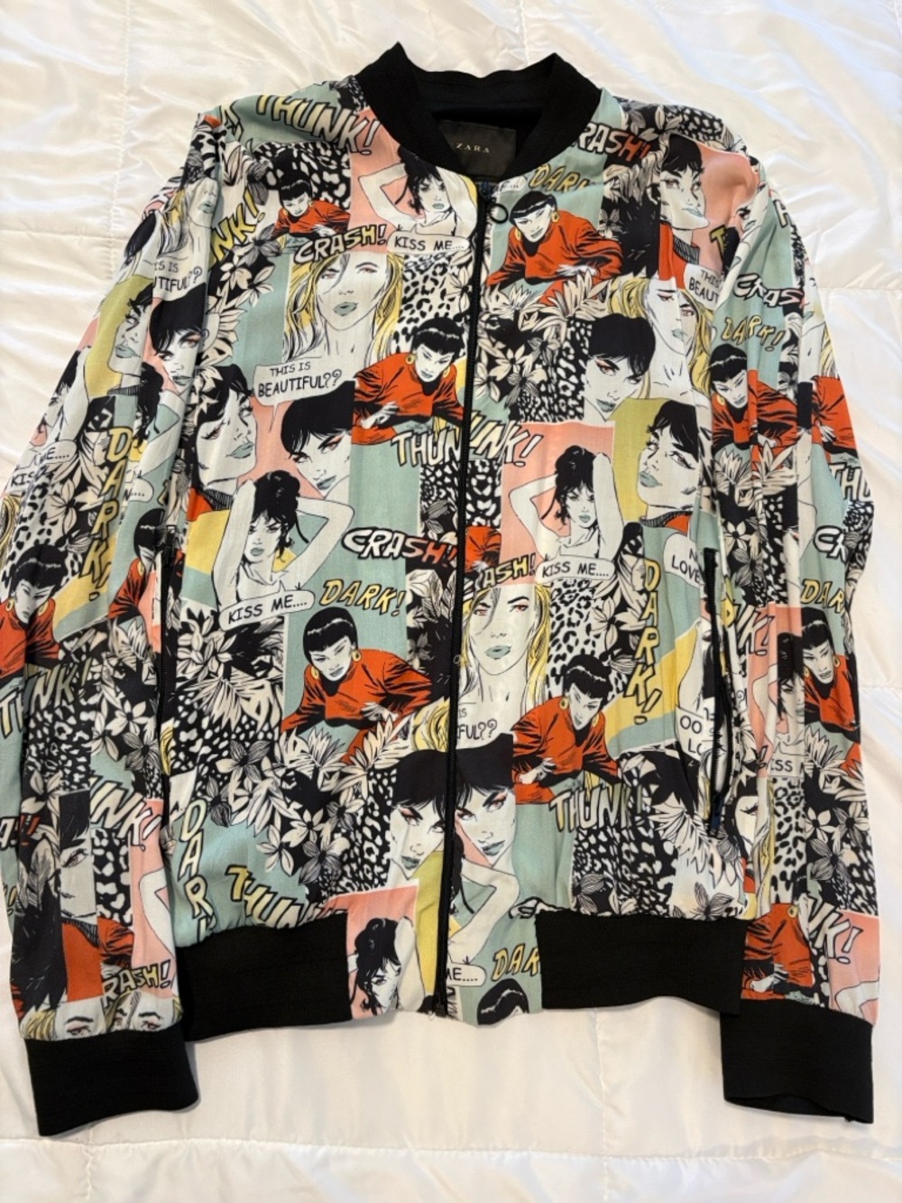 Zara Men’s Printed Bomber Jacket